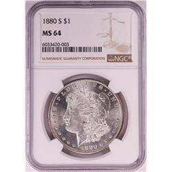 1880-S $1 Morgan Silver Dollar Coin NGC MS64