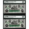 Image 1 : Lot of (2) Consec. 1872 $20 South Carolina Obsolete Notes PMG Superb Gem Unc. 68EPQ