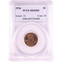 1916 Lincoln Wheat Cent Coin PCGS MS65RD