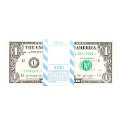 Pack of (100) Consecutive 2013 $1 Federal Reserve STAR Notes San Francisco