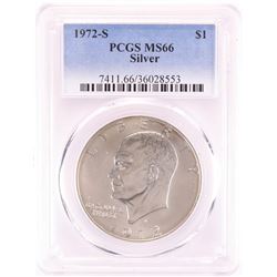 1972-S $1 Eisenhower Silver Dollar Coin PCGS MS66
