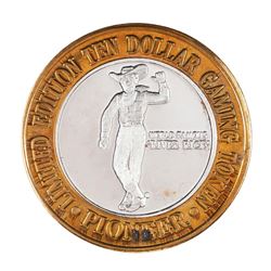 .999 Silver Pioneer Hotel & Gambling Hall $10 Casino Limited Edition Gaming Token
