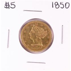 1850 $5 Liberty Head Half Eagle Gold Coin