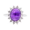 Image 2 : 14KT White Gold 5.05 ctw Amethyst And Diamond Ring