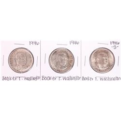 Lot of (3) 1946 & 1946-S Booker T. Washington Commemorative Half Dollar Coins
