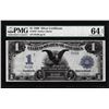 Image 1 : Low Serial # 1899 $1 Black Eagle Silver Certificate Note PMG Choice Uncirculated 64EPQ