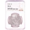 Image 1 : 1925 $1 Peace Silver Dollar Coin NGC MS62