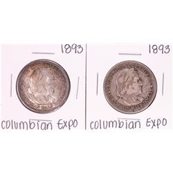 Lot of (2) 1893 Columbian Expo Commemorative Half Dollar Coins