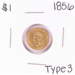 1856 Type 3 $1 Liberty Head Gold Dollar Coin