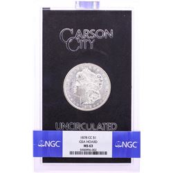1878-CC $1 Morgan Silver Dollar Coin GSA Hoard Uncirculated NGC MS63