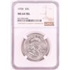 Image 1 : 1958 Franklin Half Dollar Coin NGC MS64FBL