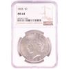 Image 1 : 1925 $1 Peace Silver Dollar Coin NGC MS64
