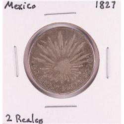 1827 Mexico 2 Reales Silver Coin