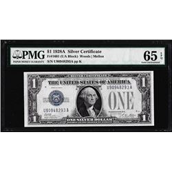 1928A $1 Funnyback Silver Certificate Note Fr.1601 PMG Gem Uncirculated 65EPQ