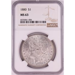 1880 $1 Morgan Silver Dollar Coin NGC MS63