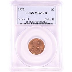 1923 Lincoln Wheat Cent Coin PCGS MS65RD