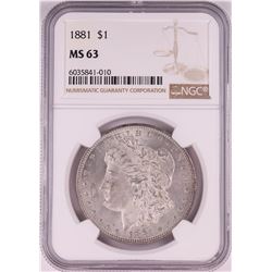1881 $1 Morgan Silver Dollar Coin NGC MS63