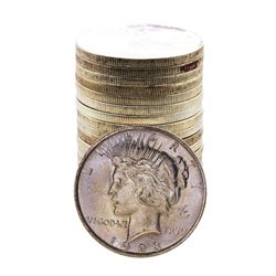 Roll of (20) Brilliant Uncirculated 1923 $1 Peace Silver Dollar Coins