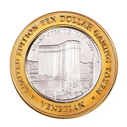 .999 Silver The Venetian Las Vegas Nevada $10 Casino Limited Edition Gaming Token