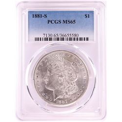 1881-S $1 Morgan Silver Dollar Coin PCGS MS65