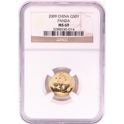 2009 China 50 Yuan 1/10 oz Gold Panda Coin NGC MS69
