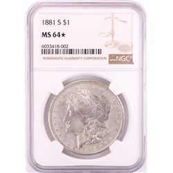 1881-S $1 Morgan Silver Dollar Coin NGC MS64* Star