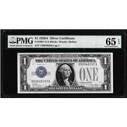 1928A $1 Funnyback Silver Certificate Note Fr.1601 PMG Gem Uncirculated 65EPQ