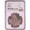 Image 1 : 1881 $1 Morgan Silver Dollar Coin NGC MS64