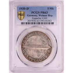 1930-D Proof Germany Weimar Republic Zeppelin PCGS PR63