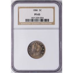 1886 Proof Liberty Head V Nickel Coin NGC PF65 Amazing Toning