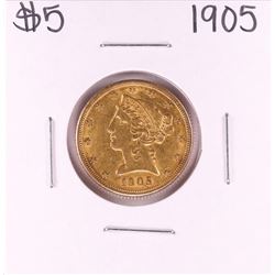 1905 $5 Liberty Head Half Eagle Gold Coin