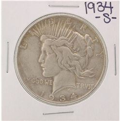 1934-S $1 Peace Silver Dollar Coin