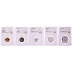 1958 (5) Coin Proof Set Graded NGC PF67