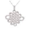 Image 2 : 14 & 18KT White Gold 0.85 ctw Diamond Pendant & Chain