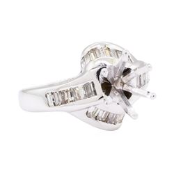 14KT White Gold 0.80 ctw Diamond Round Semi-mount Ring