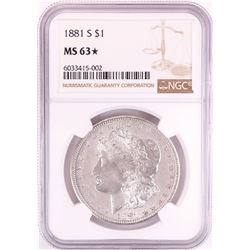 1881-S $1 Morgan Silver Dollar Coin NGC MS63* Star