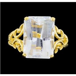 14KT Yellow Gold Ladies 9.50 ctw Light Blue Topaz Ring