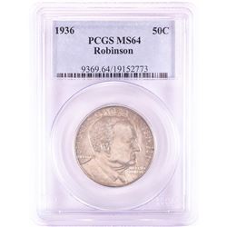 1936 Robinson Commemorative Half Dollar Coin PCGS MS64