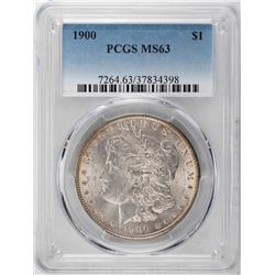 1900 $1 Morgan Silver Dollar Coin PCGS MS63 Amazing Toning