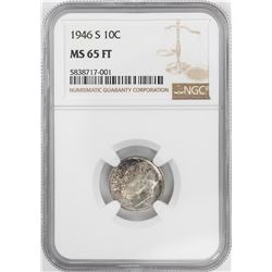 1946-S Roosevelt Dime Coin NGC MS65FT