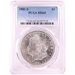 1881-S $1 Morgan Silver Dollar Coin PCGS MS65