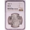 Image 1 : 1882 $1 Morgan Silver Dollar Coin NGC MS63