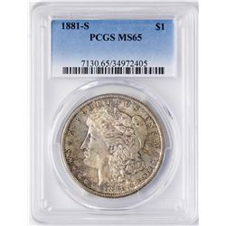 1881-S $1 Morgan Silver Dollar Coin PCGS MS65