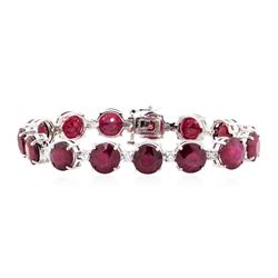 14KT White Gold 63.13 ctw Ruby and Diamond Bracelet