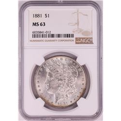 1881 $1 Morgan Silver Dollar Coin NGC MS63