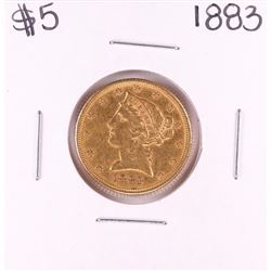 1883 $5 Liberty Head Half Eagle Gold Coin