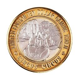 .999 Fine Silver Circus Circus Las Vegas, Nevada $10 Limited Edition Gaming Token
