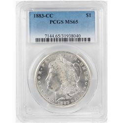 1883-CC $1 Morgan Silver Dollar Coin PCGS MS65