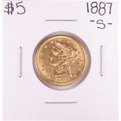 1887-S $5 Liberty Head Half Eagle Gold Coin
