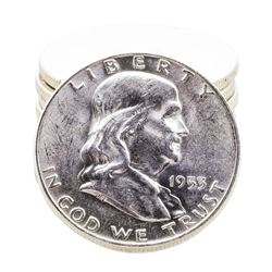 Half Roll of (10) Brilliant Uncirculated 1953-D Franklin Half Dollar Coins